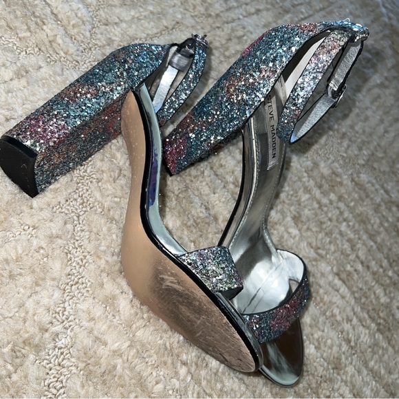 Steve Madden Carsson Bright Multi Rainbow Glitter Pumps Size 10 - Picture 3 of 15